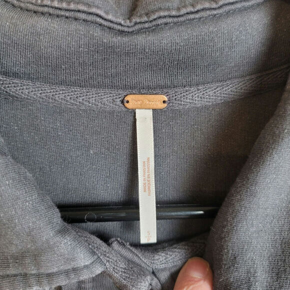 Free People Ruby Gray Fleece Jacket Shacket, sz Small - Picture 6 of 15